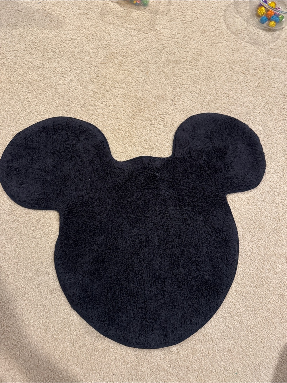 *Black Mickey Plush Bath Mat